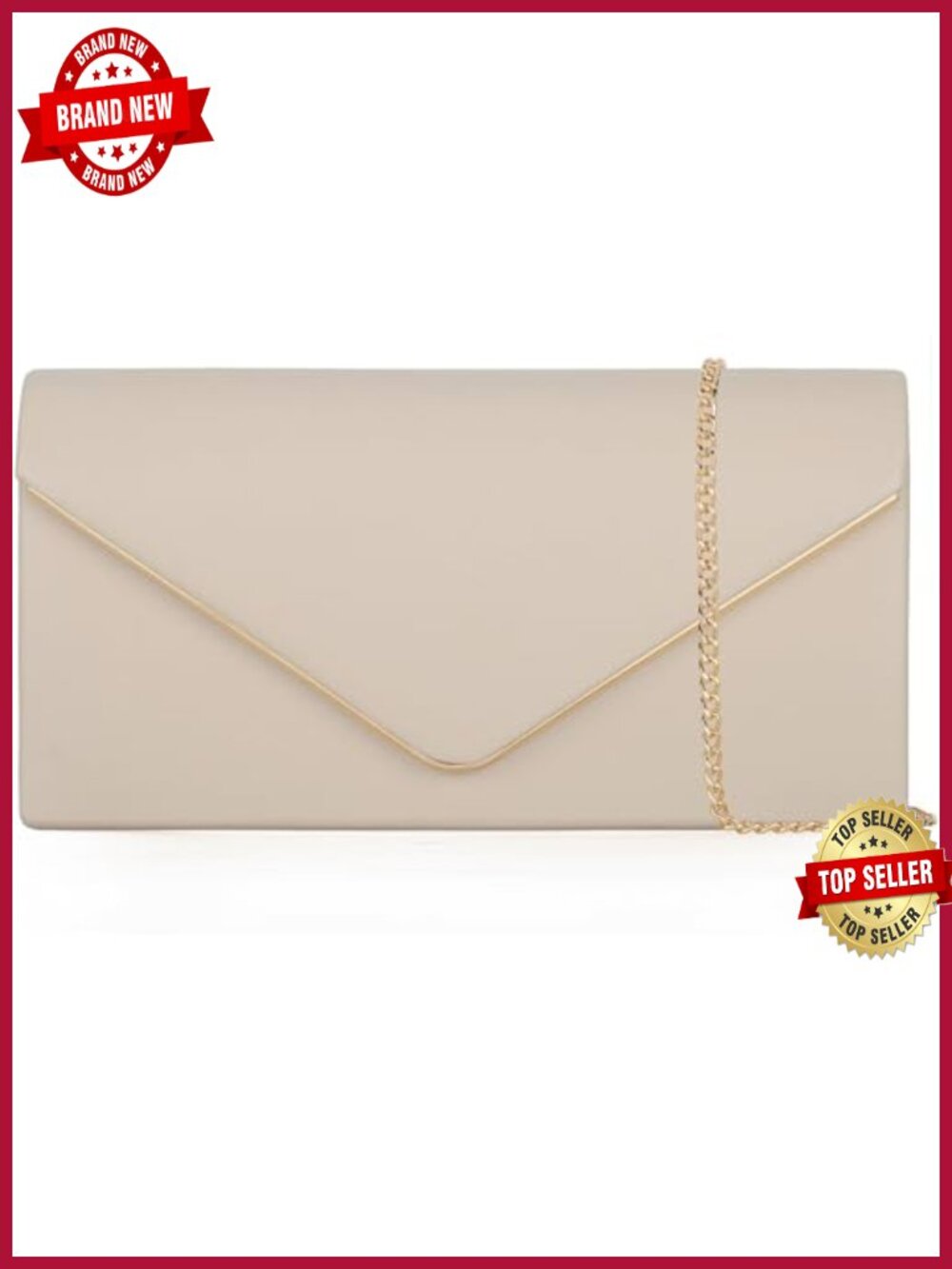 Vegan Leather Envelope Clutch Bag Foldover Evening Handbag Purse